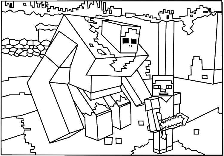 Coloring The giant from minecraft. Category minecraft. Tags:  Games, Minecraft.