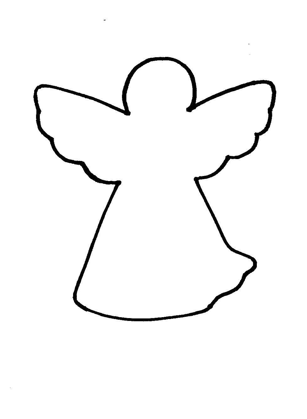 Название: Раскраска Контур ангелочка. Категория: Контуры ангела для вырезания. Теги: Контур.