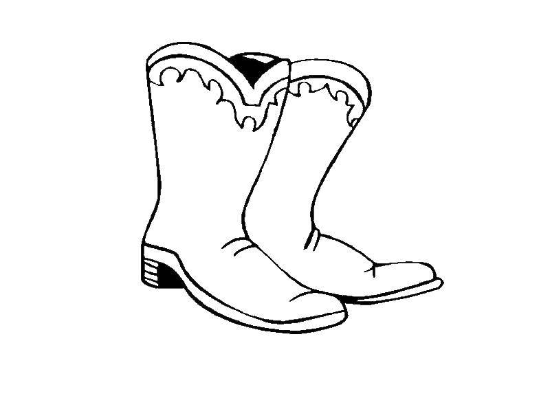 Coloring Cowboy boots. Category clothing. Tags:  Clothing, shoes, boots.