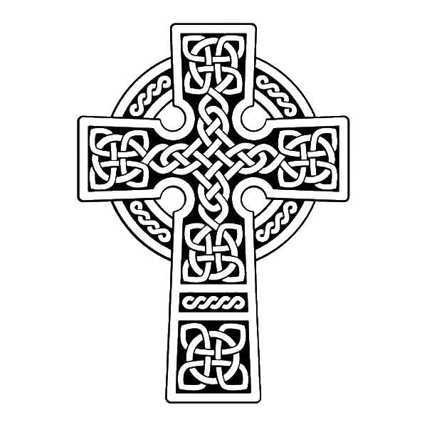 Название: Раскраска Крест с плетениями. Категория: Крест. Теги: крест, сплетения, плетения.