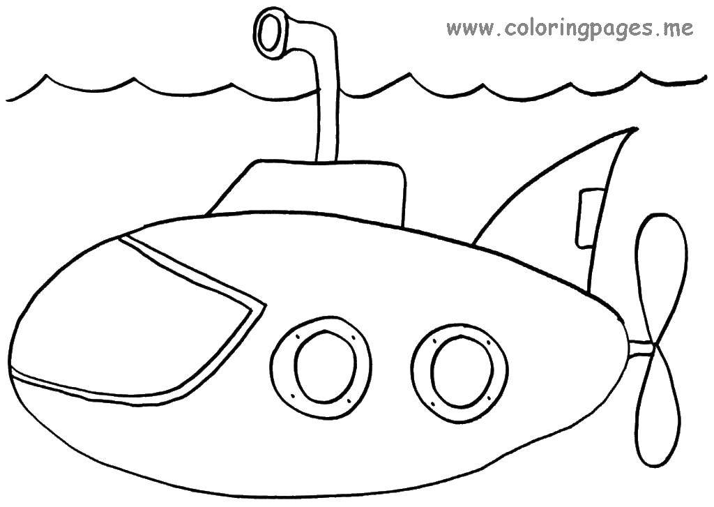 Coloring Boat, submarine. Category submarine. Tags:  submarine, submarine.