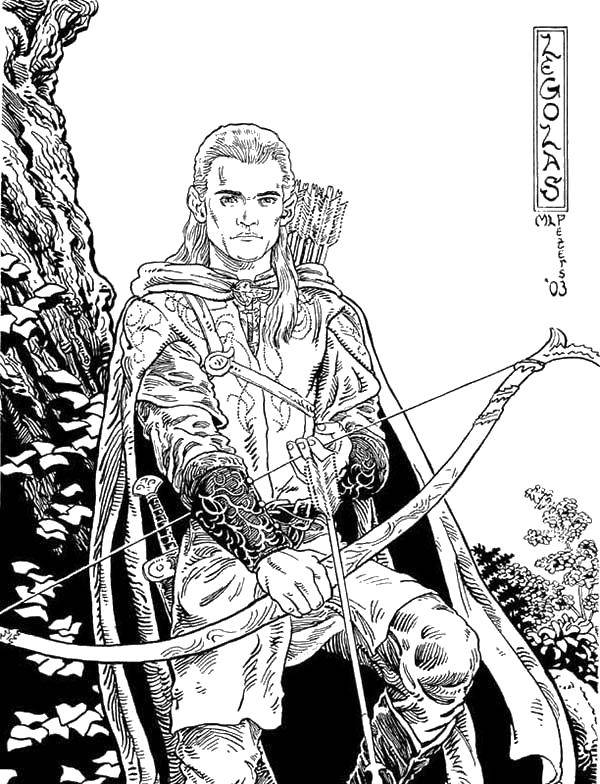 Coloring Archer Legolas. Category Lord of the rings. Tags:  Lord of the rings.