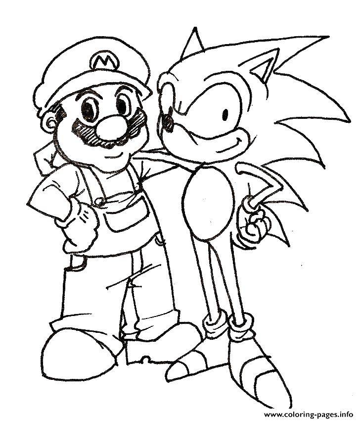 Coloring Mario and sonic x. Category The character from the game. Tags:  game. Mario, Sonic X.