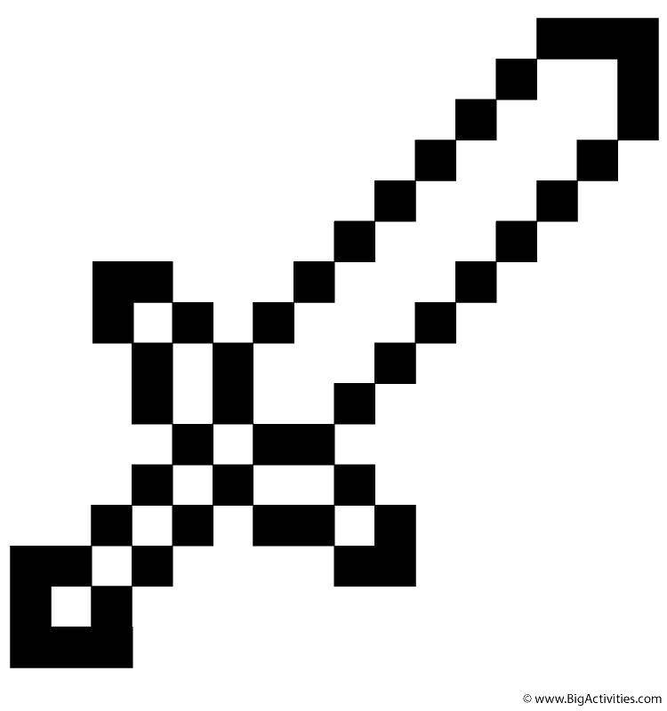 Coloring Sword from the game. Category minecraft. Tags:  Games, Minecraft.