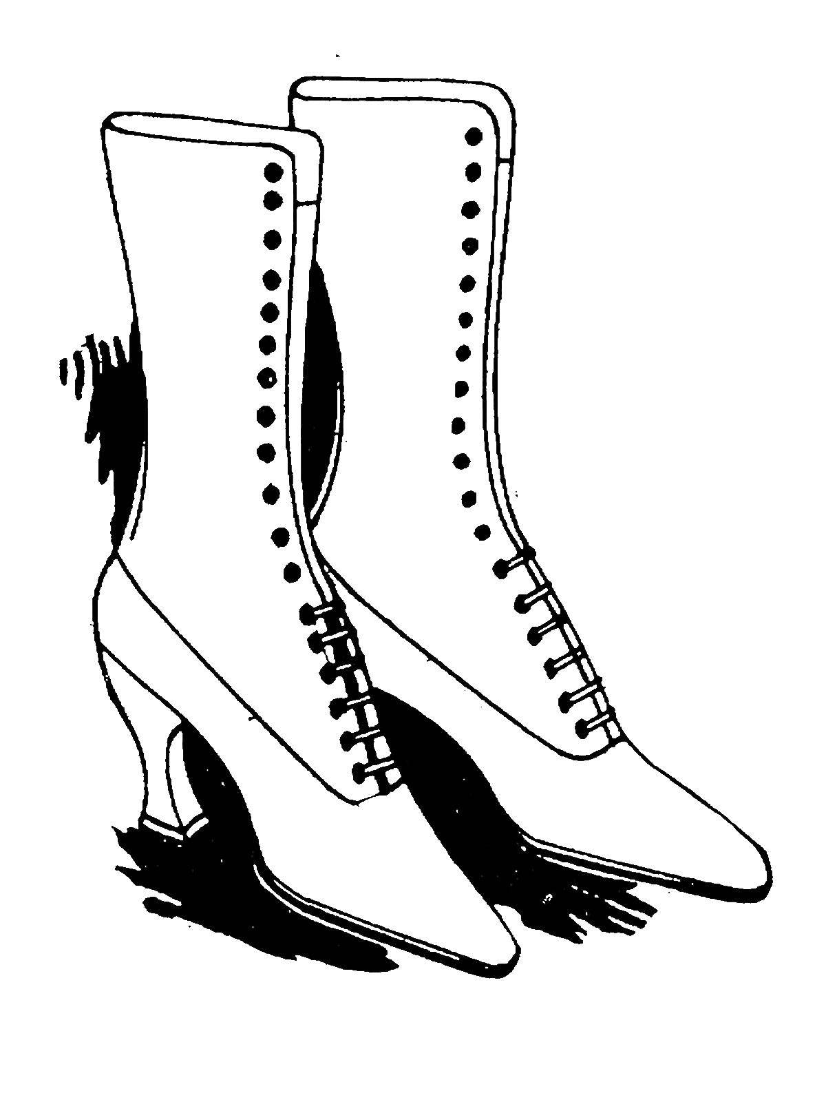 Coloring Fashion boots. Category clothing. Tags:  Clothing, shoes, boots.