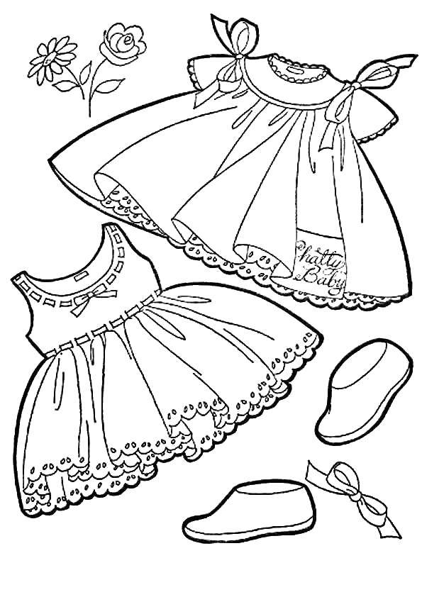 Название: Раскраска Одежда маленькой принцессы. Категория: Одежда. Теги: Одежда, платье.