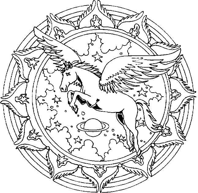 Coloring Pegasus in space. Category The magic of creation. Tags:  Magic create.