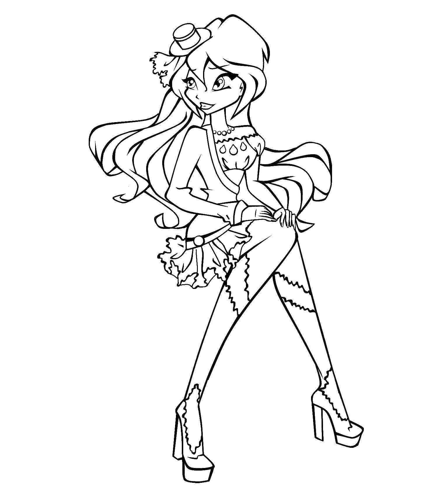 Coloring Character from the cartoon winx. Category Cartoon character. Tags:  Character cartoon, Winx.
