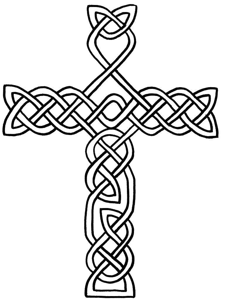 Название: Раскраска Плетеный крест. Категория: Крест. Теги: плетение, крест.