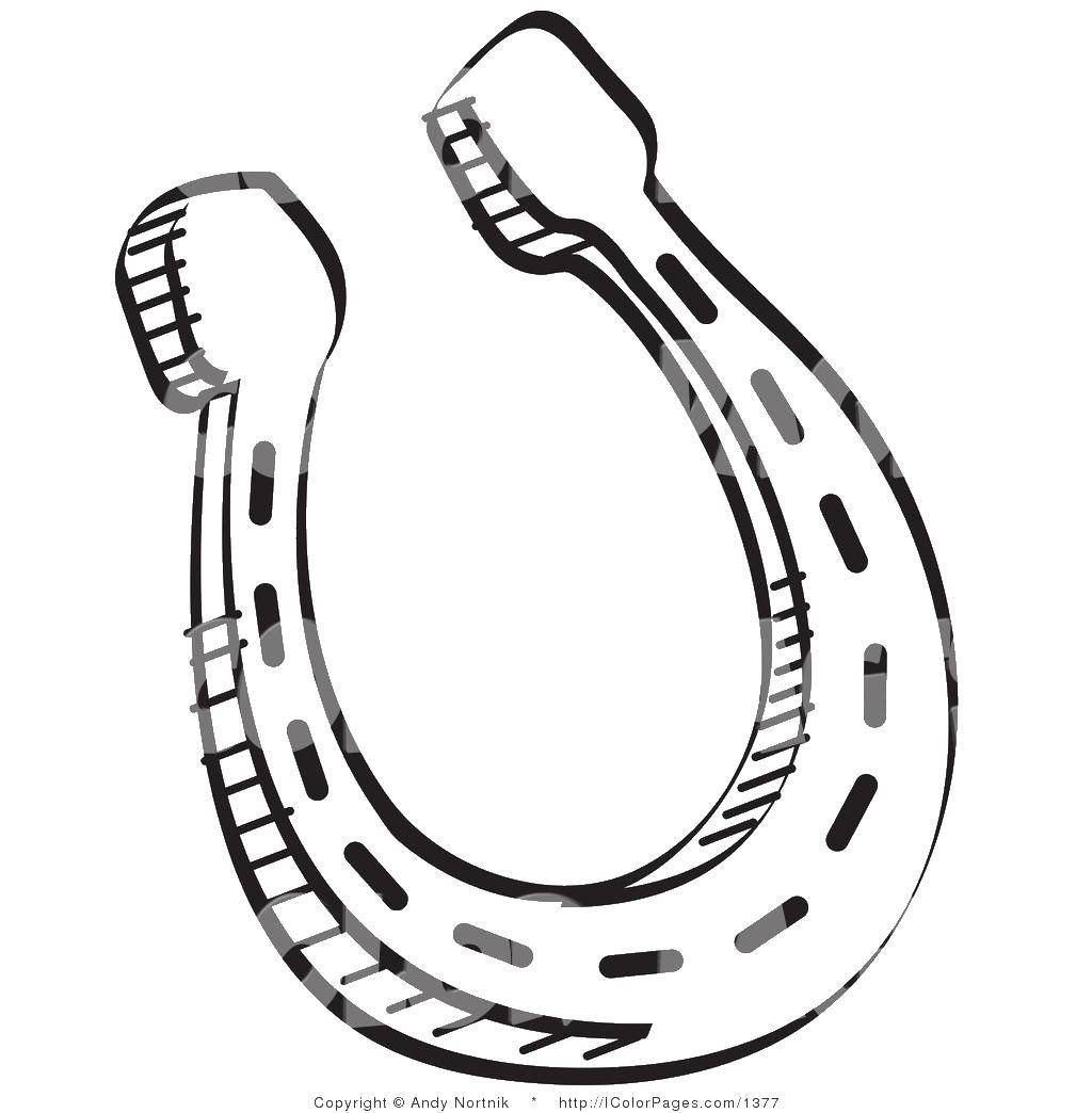 Coloring Horseshoe. Category utensils. Tags:  Utensils, horseshoe.