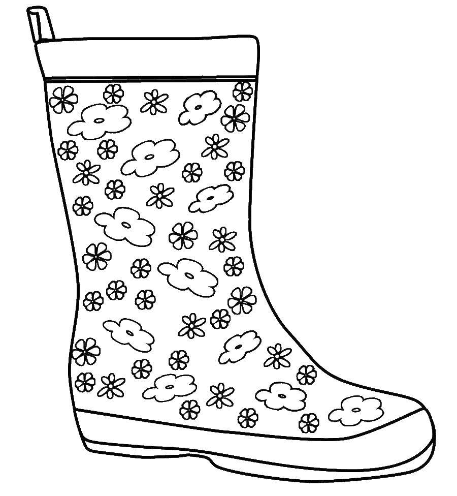 Coloring Rubber boots. Category clothing. Tags:  Boots, rubber.