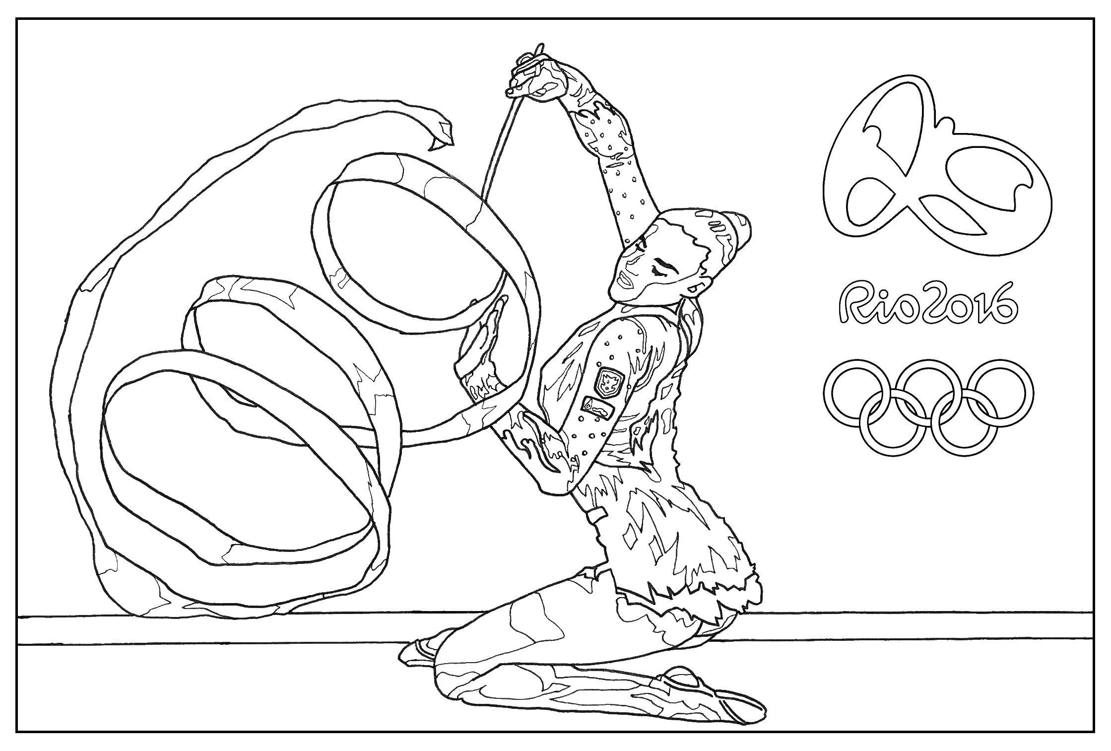 Название: Раскраска Рио 2016, гимнастика. Категория: Олимпиада. Теги: Олимпиада.