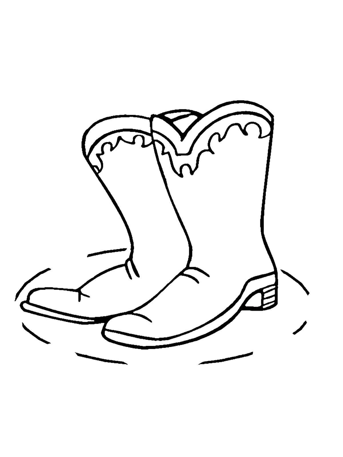 Coloring Boots. Category clothing. Tags:  Boots.