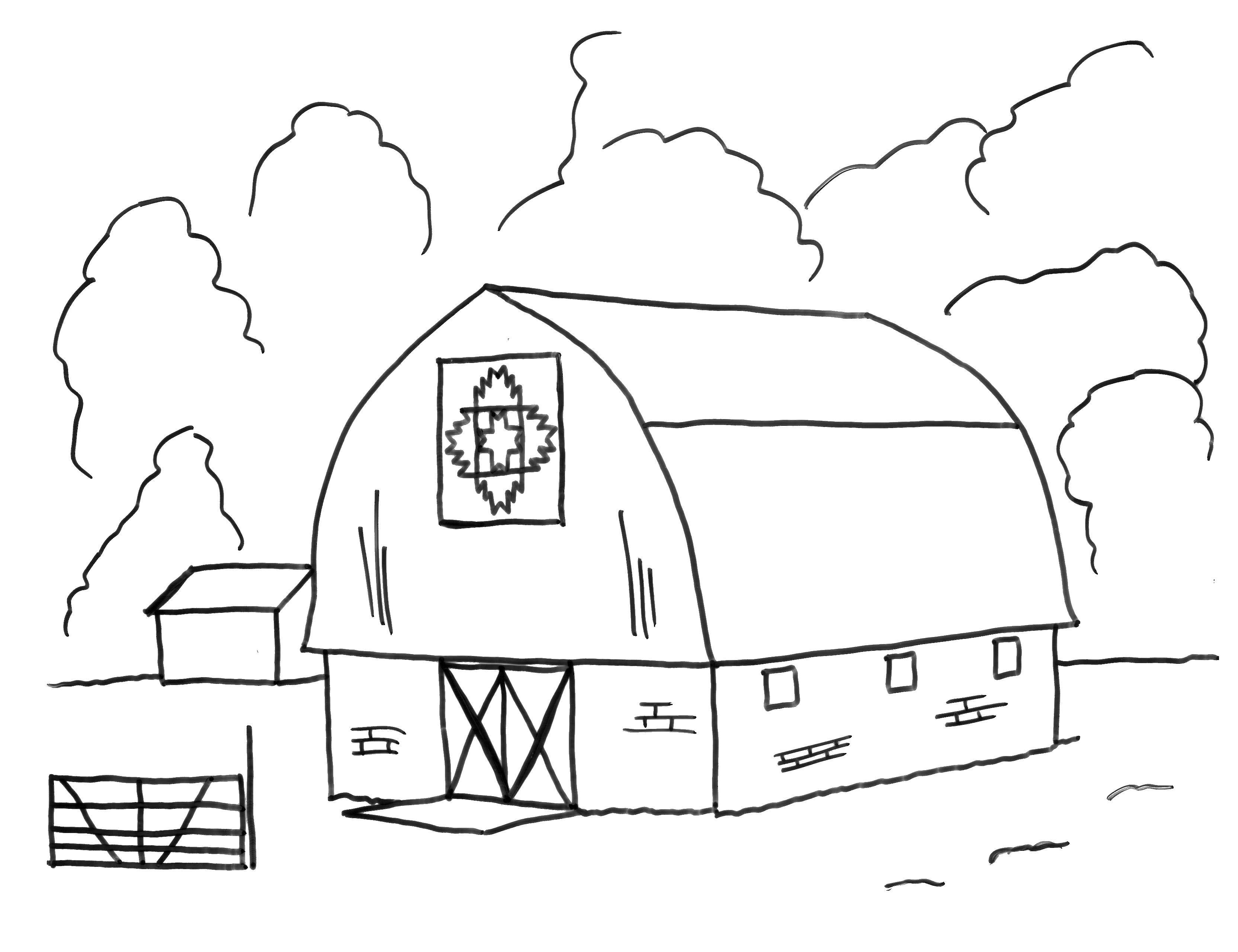 Coloring The barn. Category building. Tags:  buildings, shed, barn.
