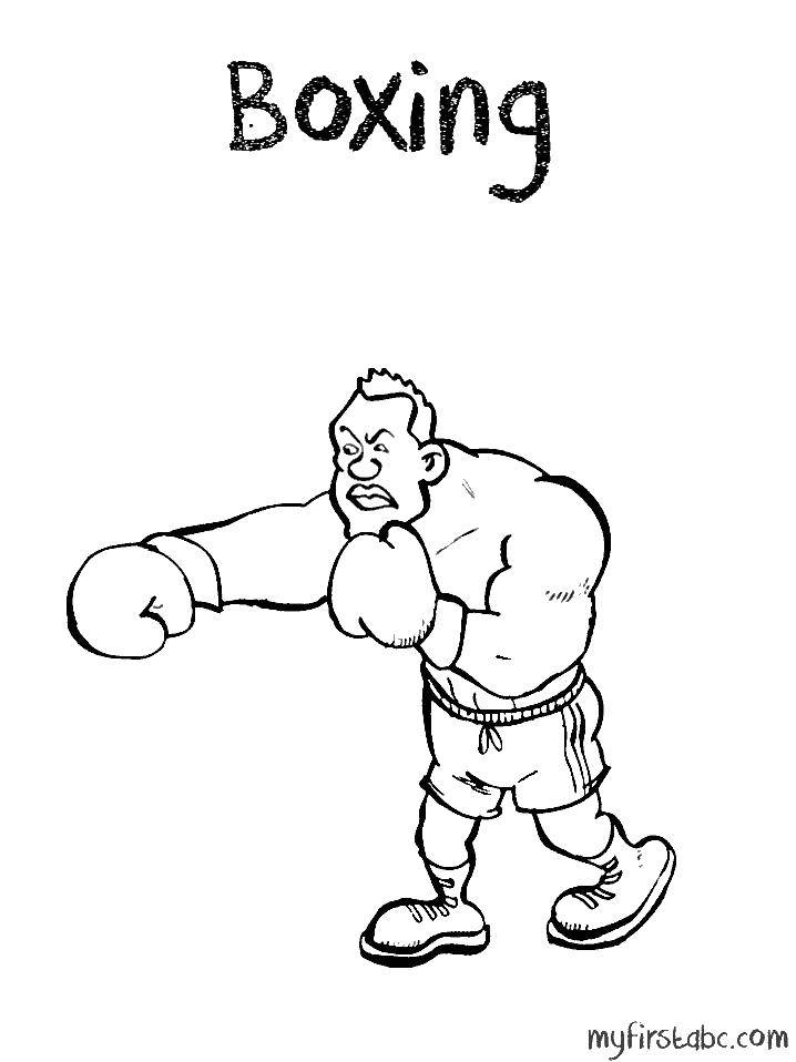 Coloring Strong boxer. Category Boxing. Tags:  Sports, Boxing.
