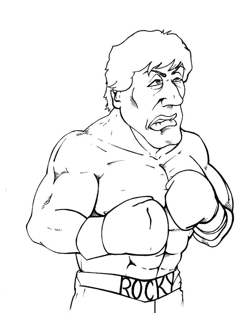 Coloring Sylvester Stallone. Category Boxing. Tags:  Sports, Boxing.
