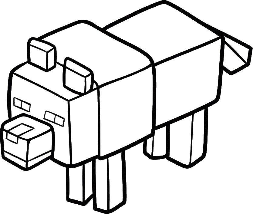 Coloring A dog from minecraft. Category minecraft. Tags:  Games, Minecraft.