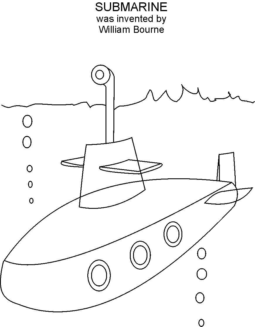 Coloring Submarine under water. Category submarine. Tags:  submarine, submarine.
