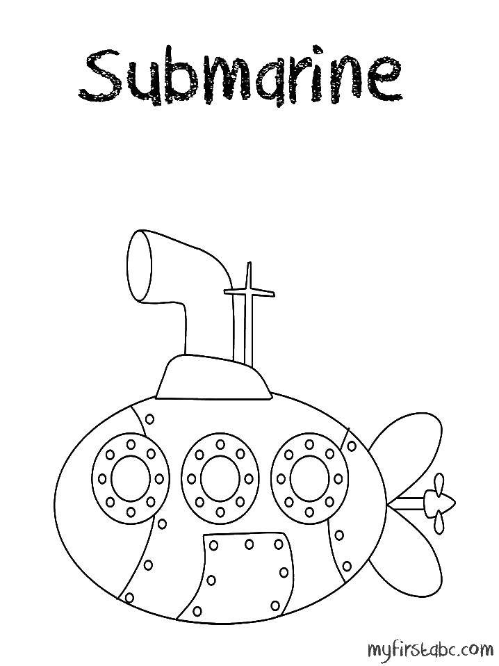 Coloring Sumbarine. Category submarine. Tags:  submarine.