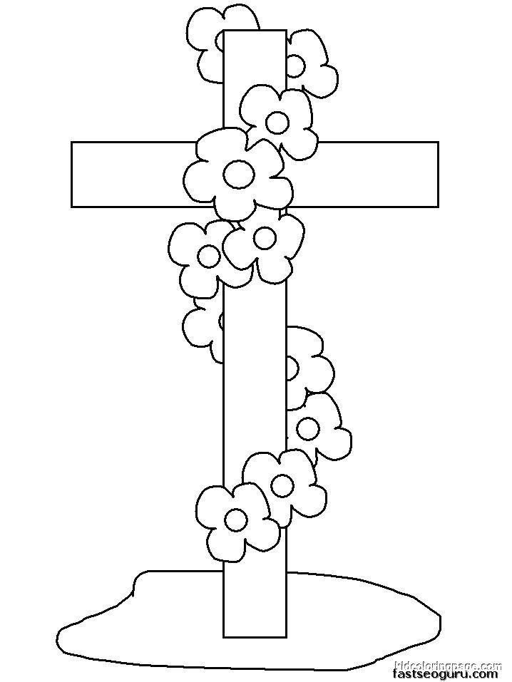 Coloring The flowers on the cross.. Category Cross. Tags:  Cross.