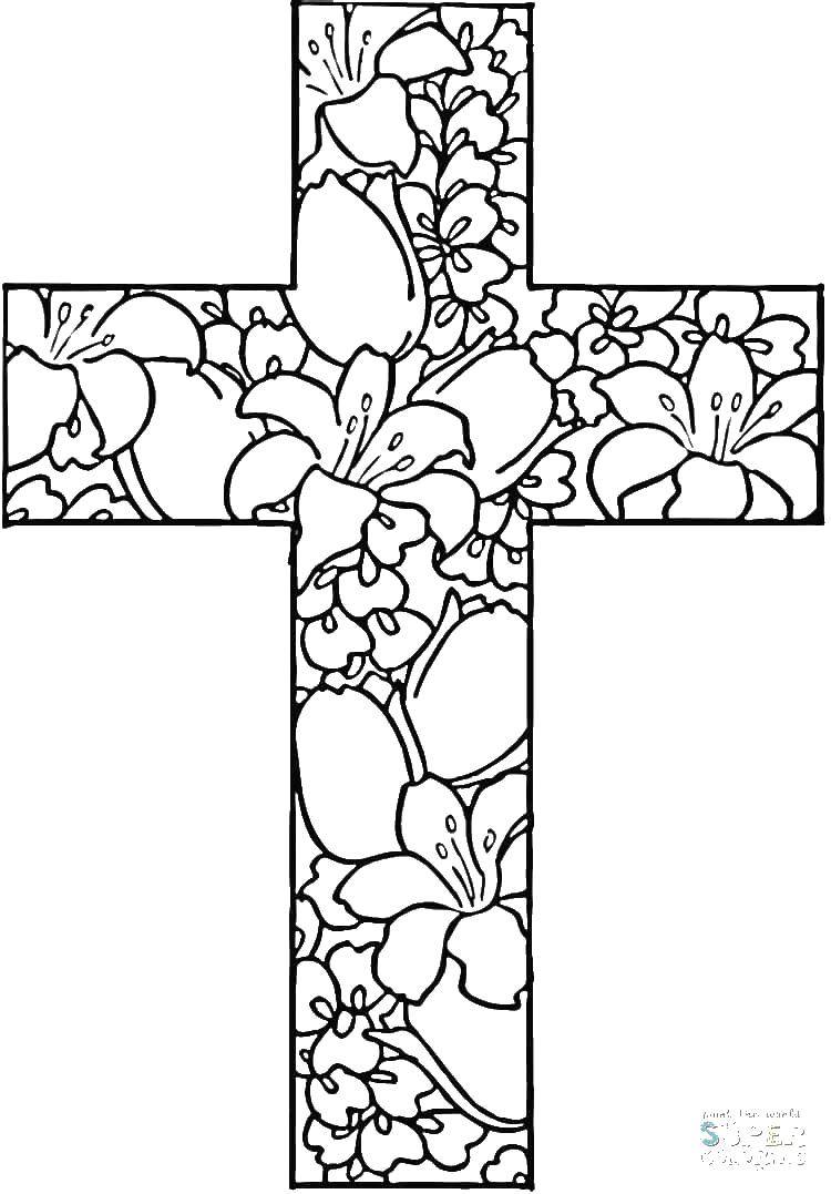 Coloring The floral pattern on the cross. Category Cross. Tags:  Cross.