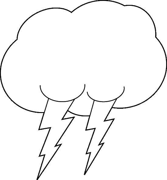 Coloring Cloud, and lightning. Category the sky. Tags:  the sky, clouds, lightning.