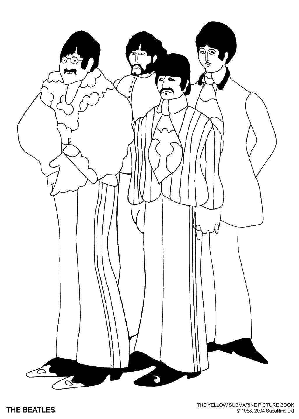 Coloring The band the Beatles. Category coloring. Tags:  Beatles, band, celebrity.