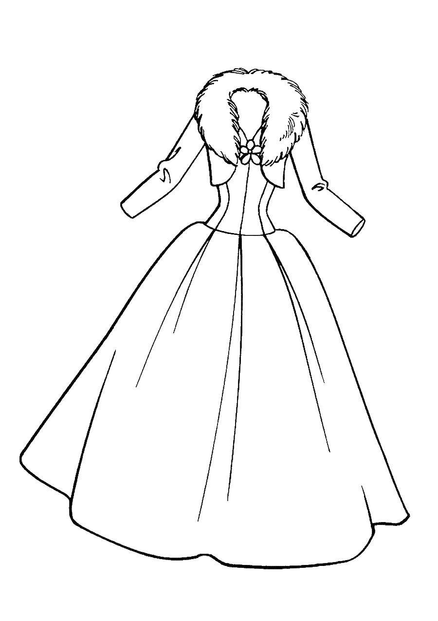 Название: Раскраска Вечернее платье. Категория: одежда. Теги: платье, одежда.