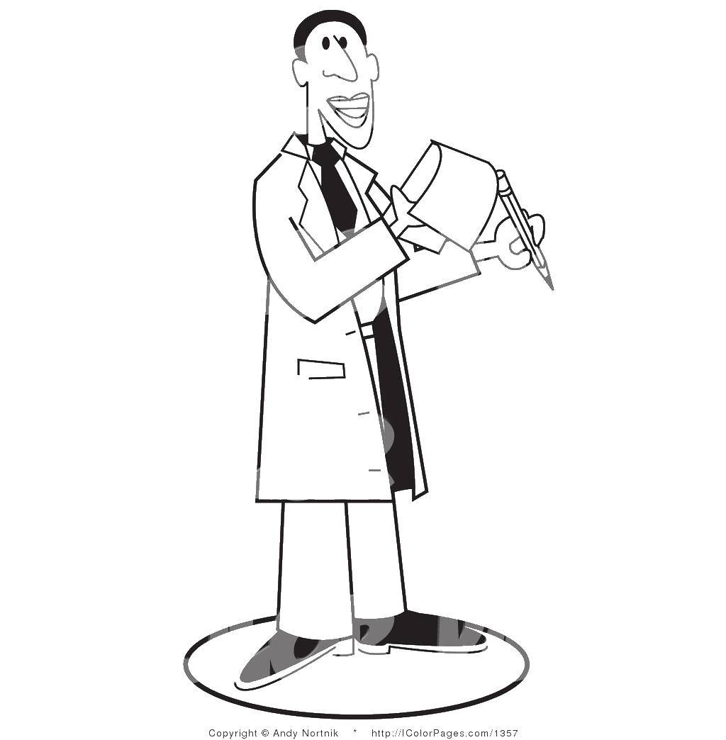 Coloring The doctor writes out a prescription. Category Medical coloring pages. Tags:  Medical coloring pages.