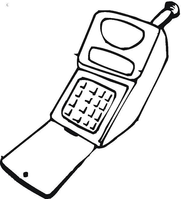 Название: Раскраска Антенный сотовый телефон. Категория: телефон. Теги: антенна, сотовый, телефон.