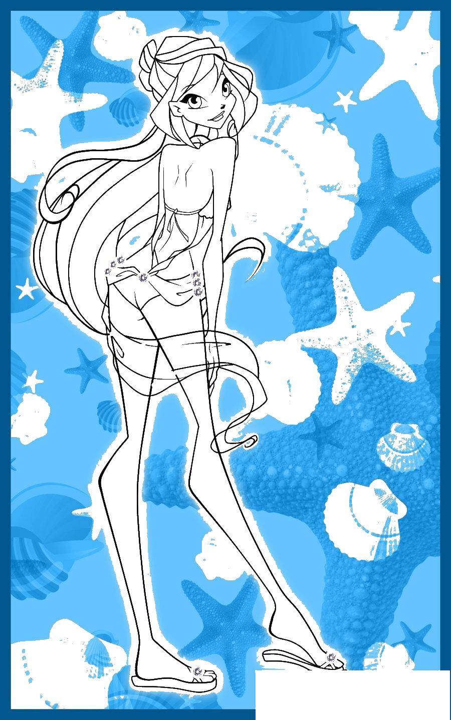 Coloring Bloom from winx club. Category Winx. Tags:  bloom, fairy, .