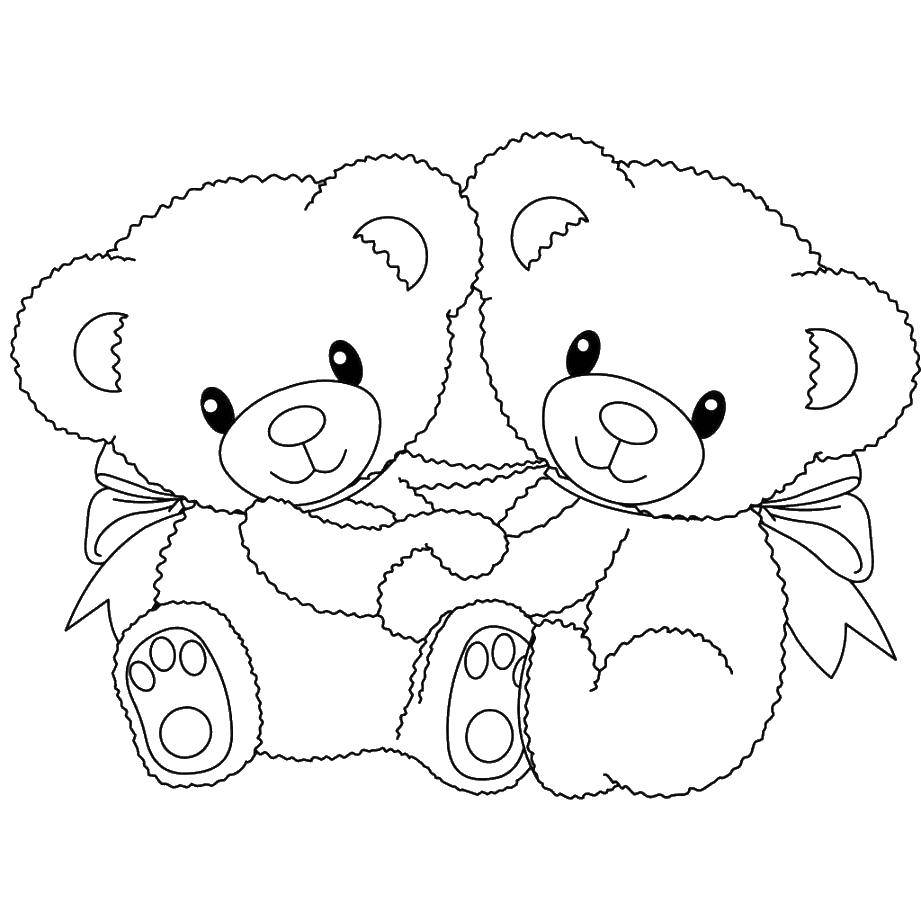 Coloring Friendly bears. Category toys. Tags:  Toy, bear.