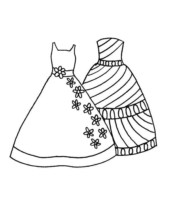 Coloring Two long dresses. Category Clothing. Tags:  clothing, dresses.