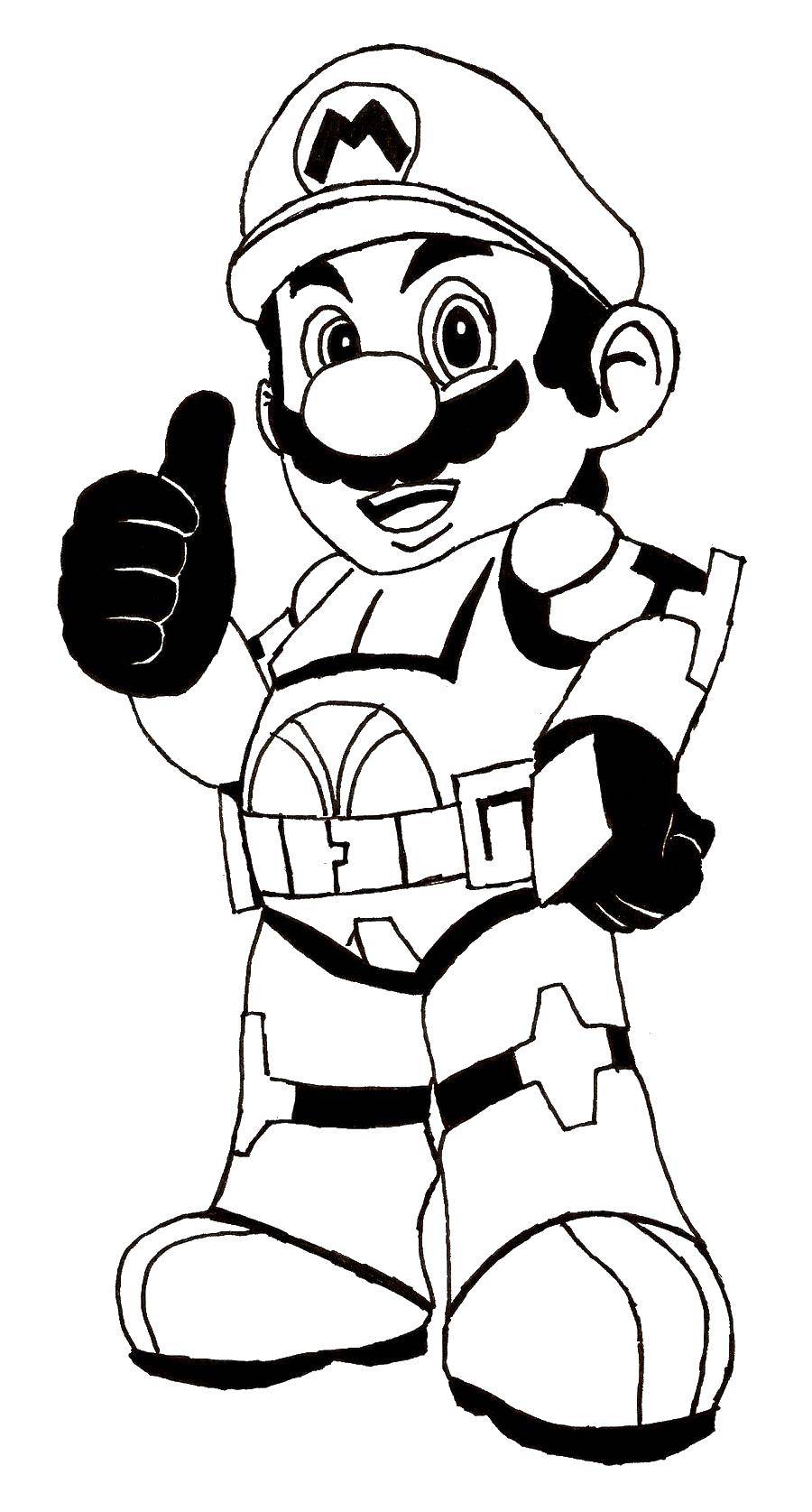 Coloring Equipped Mario. Category Mario. Tags:  Mario, characters, games.