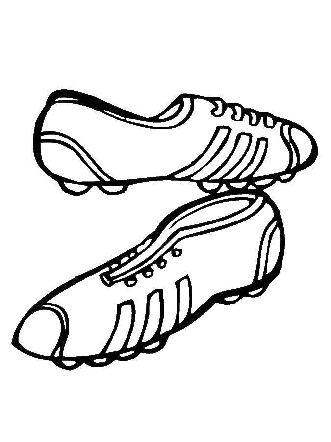 Название: Раскраска Футбольные кроссовки. Категория: одежда. Теги: Одежда, обувь, кроссовки, спорт.