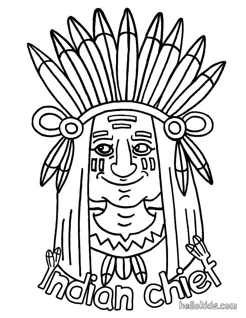 Coloring The main Indian. Category the Indians. Tags:  The Indian.