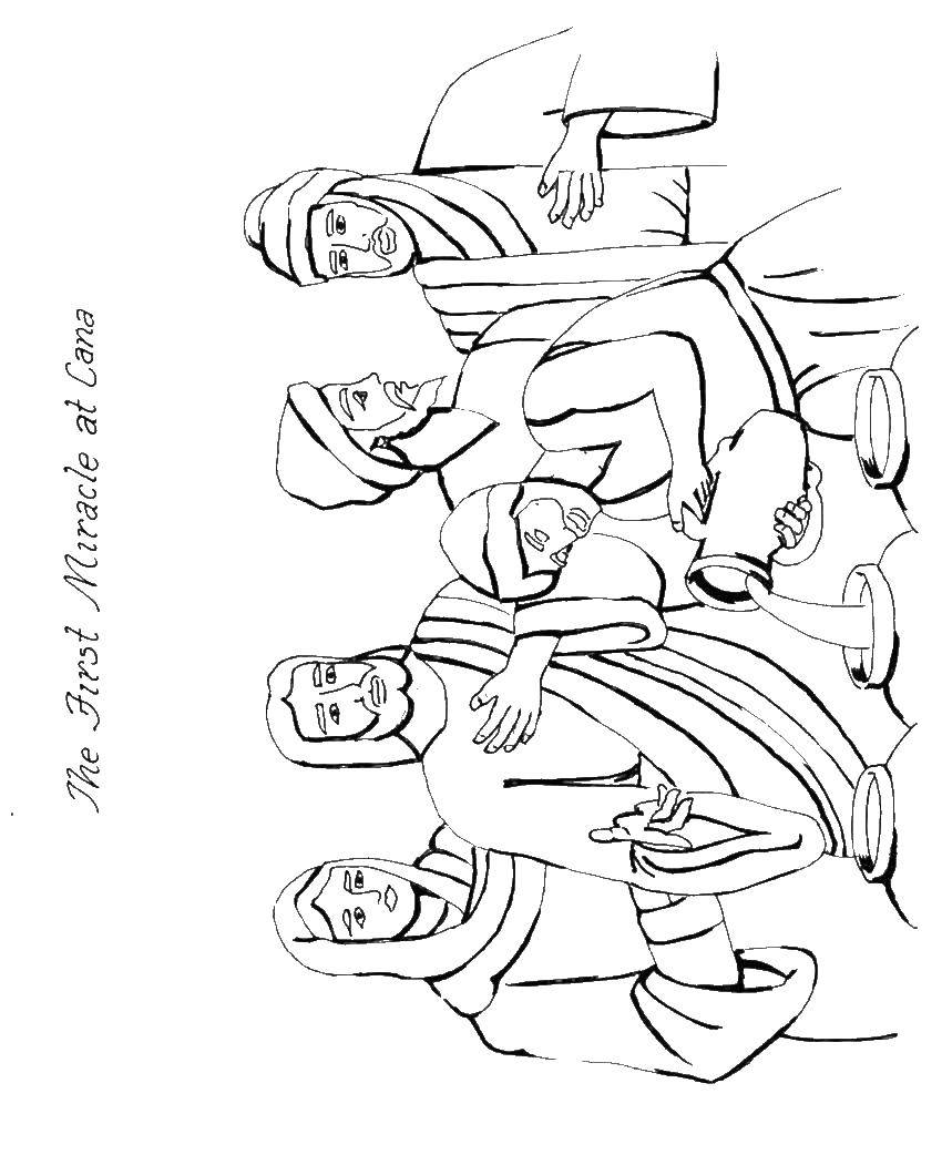 Coloring Jesus and the people. Category the Bible. Tags:  Jesus, the Bible.