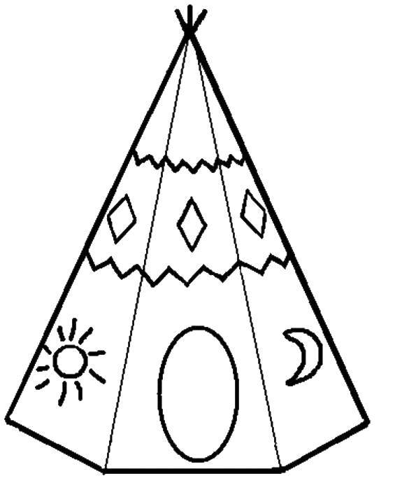 Coloring An Indian wigwam. Category the Indians. Tags:  The Indian.