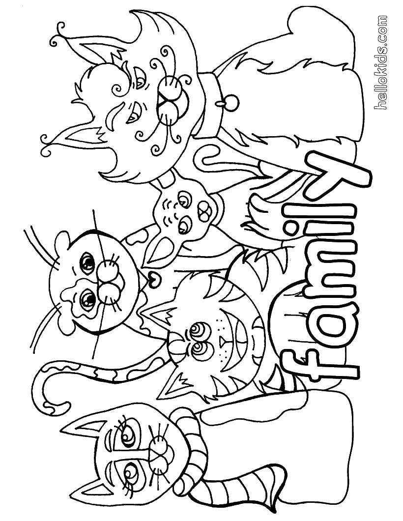 Coloring Cat family. Category Family. Tags:  animals, family, cats, cats.