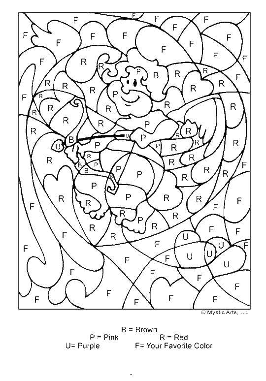 Coloring Cupid. Category Valentines day. Tags:  Cupid, arrows.