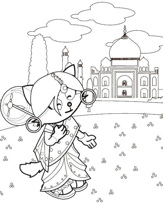 Coloring Fox Indian. Category coloring. Tags:  Indiana, India.
