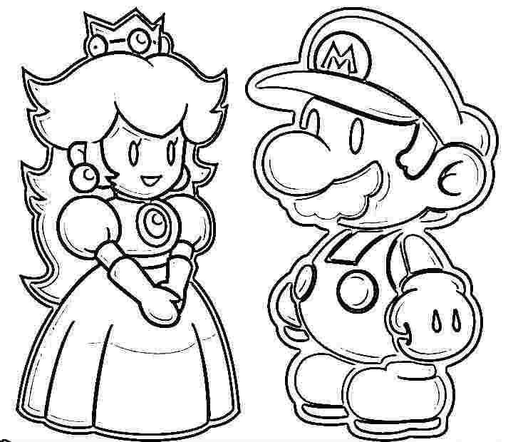 Название: Раскраска Марио и принцесса. Категория: марио. Теги: марио, игры, супер марио, принцесса.