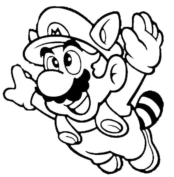 Название: Раскраска Марио с хвостиком. Категория: Персонаж из игры. Теги: игры, Марио, супер Марио.