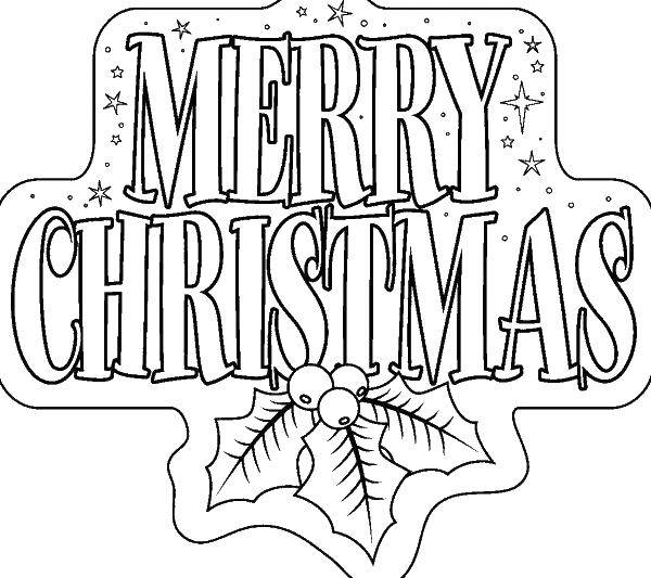 Coloring The inscription merry Christmas. Category Christmas. Tags:  Christmas, tree, Santa.