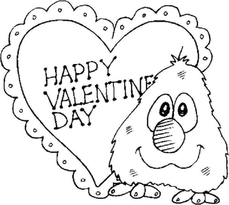 Coloring Valentine postcard. Category Valentines day. Tags:  Valentines day, heart, Valentine.