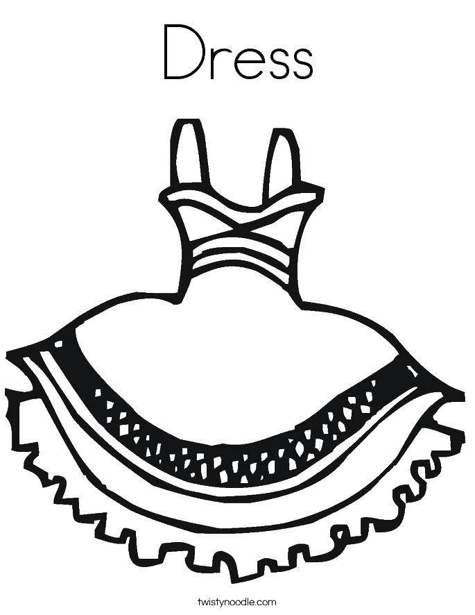 Название: Раскраска Пышное платье.. Категория: Платья. Теги: одежда, платья.