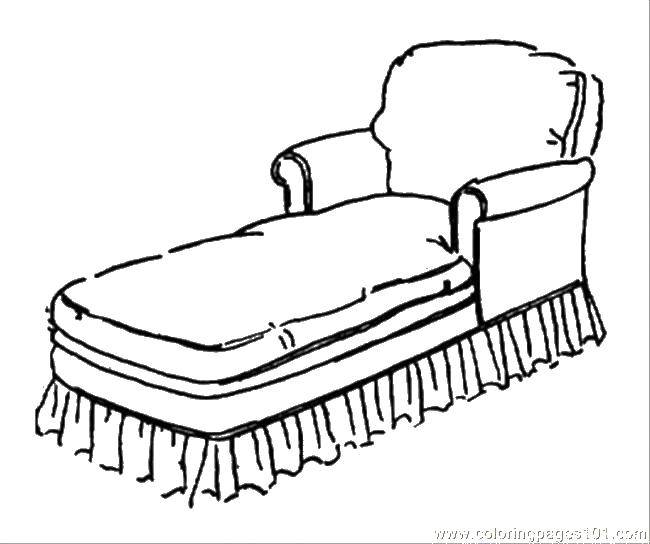 Название: Раскраска Раскладное кресло. Категория: мебель. Теги: Мебель.