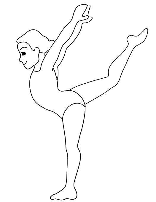 Coloring Stretching. Category gymnastics. Tags:  Sports, gymnastics.