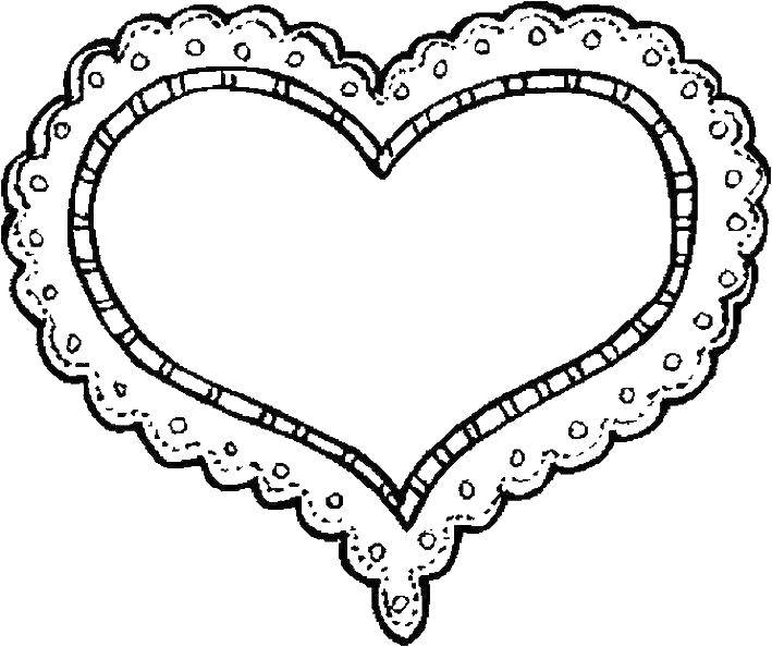 Название: Раскраска Сердечко с кружевами. Категория: Сердечки. Теги: сердечки, узорчики.