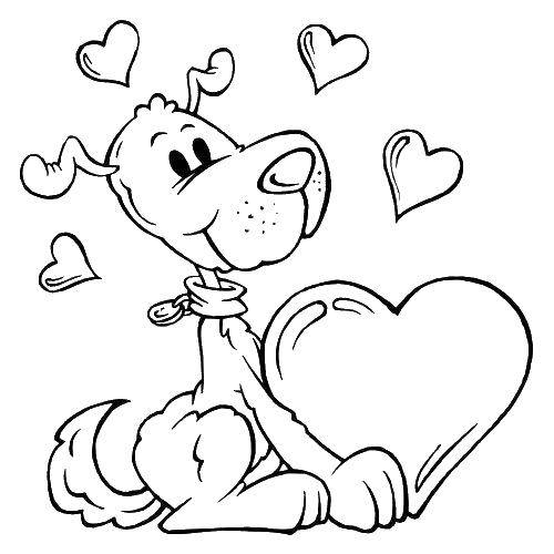 Coloring Dog heart. Category Valentines day. Tags:  dog, heart.
